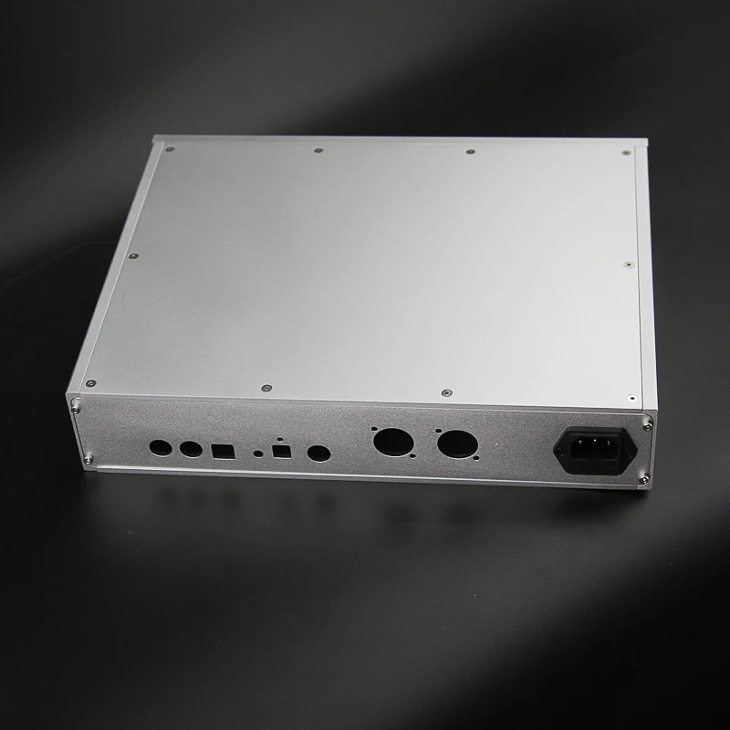 Silver DAC Decoder Shell Size W321 H62 D252 Full Aluminum Chassis Amplifier Case Preamp Enclosure DAC Box ES9018