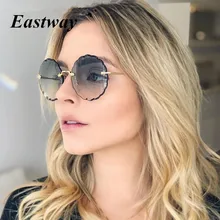 Ретро Металлические Круглые безрамные цветочные солнцезащитные очки Женская оправа солнцезащитные очки пляжные солнцезащитные очки для путешествий uv400