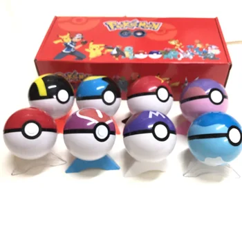 

8Pcs Pokeball Comes with 8Pcs Pokemon Pokeball Toy Ball Cartoon Anime Model Children's Toy Collection Birthday and New Year Gift