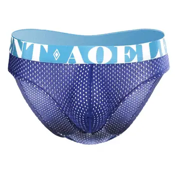 

Men Sexy Low Waist Underwear Sports Thin Breathable ice silk underpant sexy ropa interior brief calzoncillo hombre lingerie