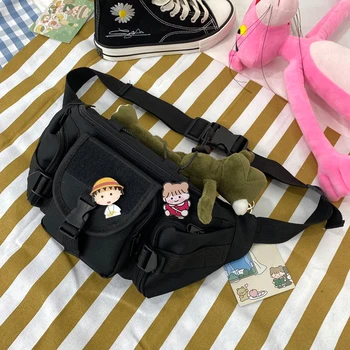 

2020 HOT Street Personality Brand Chest Bag Waist Bag Female Student Harajuku Korean Wild Messenger Tooling Function Bag Male