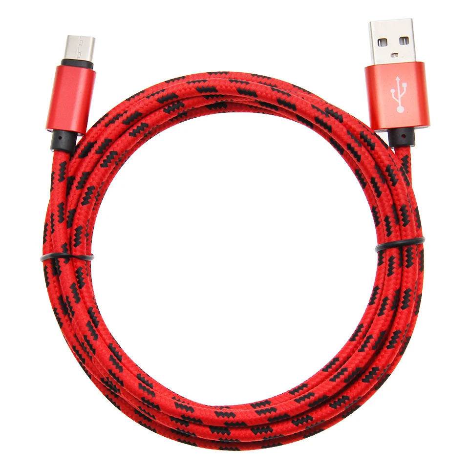 2 м USB-C кабель для Xiaomi A1 type C кабель для зарядки и передачи данных usb type C нейлоновый тканый USB кабель для samsung S9 S8 Plus