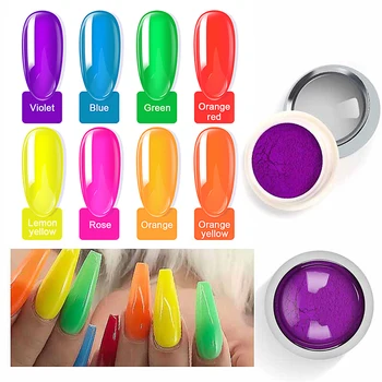 

8pcs Nail Powder Glitter Decor Sugar Color Nail Manicure Pigment Powder Nail Art Decoration Nail DIY Glitter Powder For UV Nails