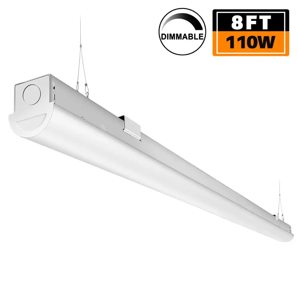 

110W Garage Lights LED 8FT Linkable Linear Light LED Shop Warehouse Strip Light 1-10V Dimmable Lighting Fixtures Bright Lights