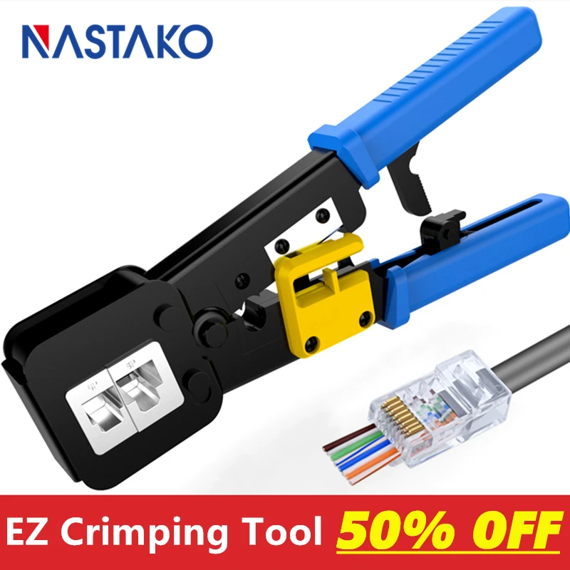 Cable Crimper Tool RJ45//RJ11 Modular Plug Cat5e//Cat6 Network LAN Crimp Tool
