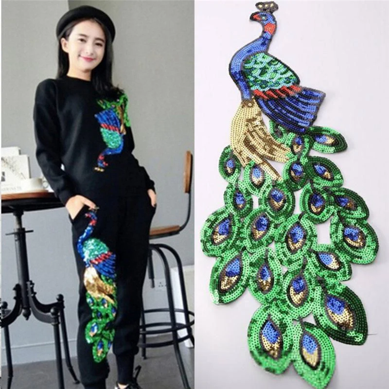 DIY Craft Diy Accessory Party Decoration 1PCS Hot Sale Peacock Sequins Patches For Clothing Sewing Garment Applique Embroidery | Дом и сад
