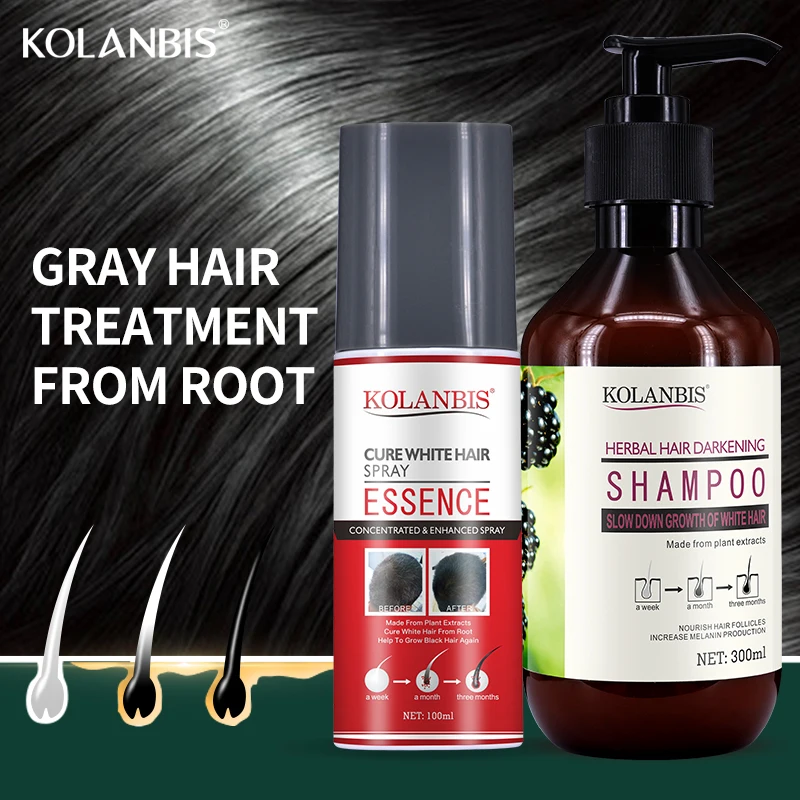 2 Bottles Gray Root Coverage Permanent Chinese Medicine Black Hair Shampoo Set Oily Serum White Hair Treatment Turn Gray BlacK 2 Bottles Gray Root Coverage Permanent Chinese Medicine Black Hair Shampoo Set Oily Serum White Hair Treatment Turn Gray BlacK