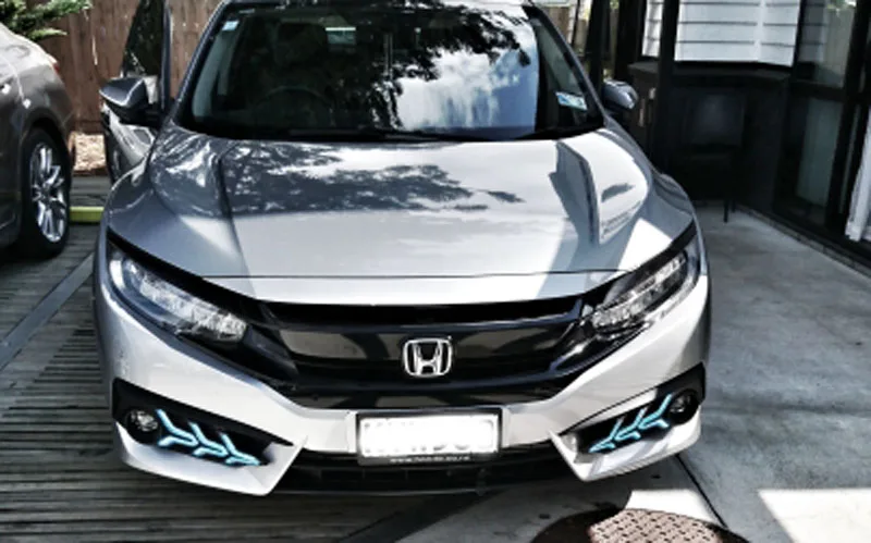 2 шт. для Honda Civic 10th светодиодный DRL Дневной ходовой свет дневного света желтый указатель поворота лампа Стайлинг