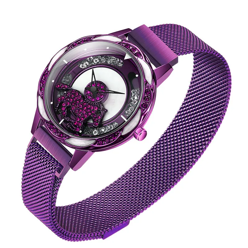 purple 2 SANDA наручные часы женские Роскошные известный бренд наручные часы женские кварцевые часы для женщин часы вращающиеся часы - Цвет: purple 2