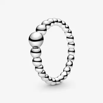 

2019 New Original Silver Color String of Beads Ring For Women Resizable Wedding Engagement Pan Rings DropShipping