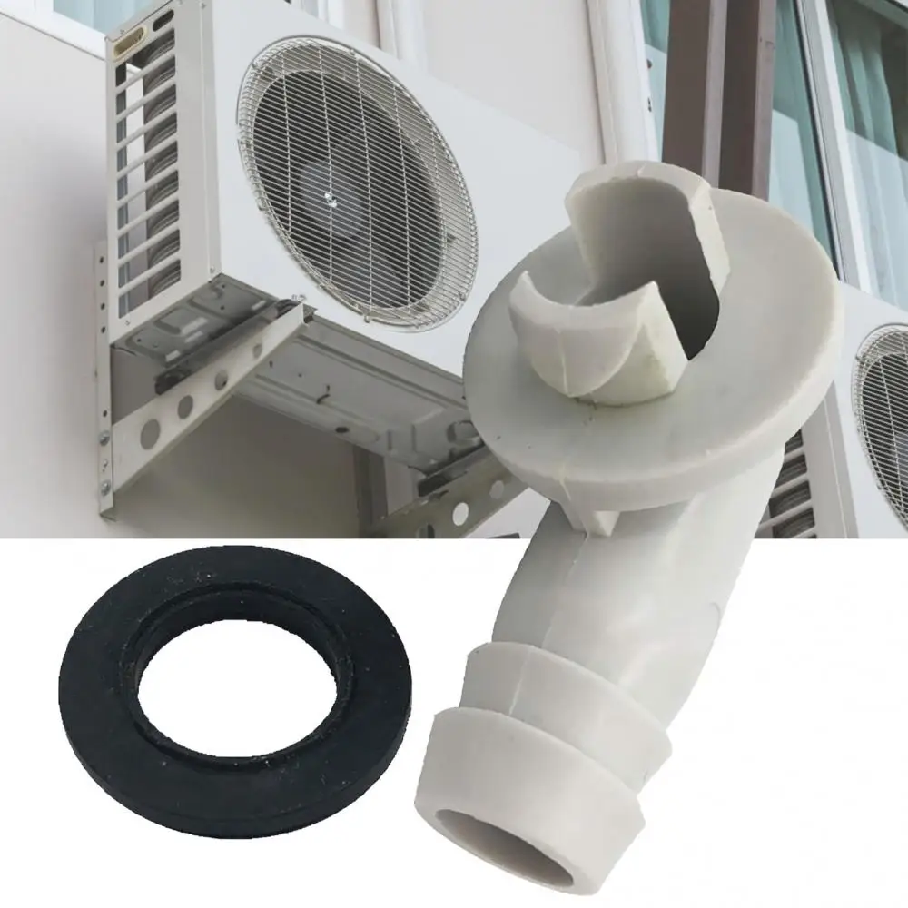 80%HOTPlastic Air Conditioner AC Drain Hose Connector Elbow Fitting with Rubber Ring