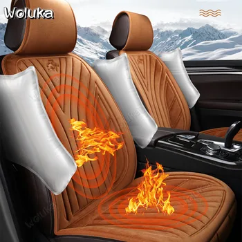 

Car Heating Seat cushion winter electric heating Front row two seat mat kst Warm short plush cushion 12V 24V universal CD50 Q01