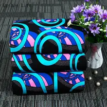 Lychee Life 3 ярдов синий цветок хлопок батик ткань Анкара Африканский нигерийский настоящий воск ткань для вечерние платья аксессуары