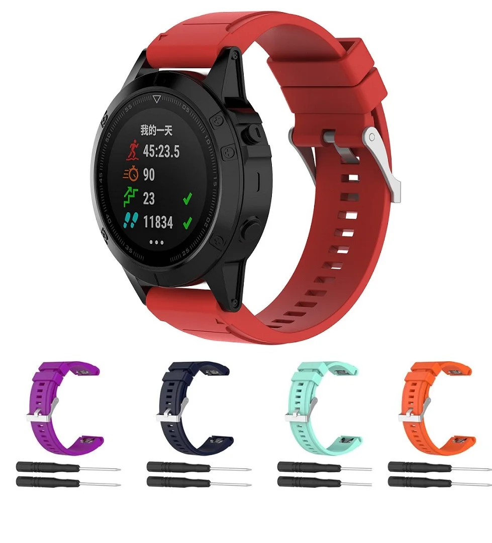 

Silicone 26mm Quick Release Watchband Bracelet For Fenix 6X 5X 3 HR D2 Smart Watch Accessories Sport Band For Garmin Descent MK1