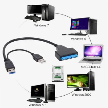 

5Gbps SATA to Dual USB3.0 Master JMS578 Converter Cord for 2.5 inch SATA/HDD Box Compact and Portable Carry Convenient