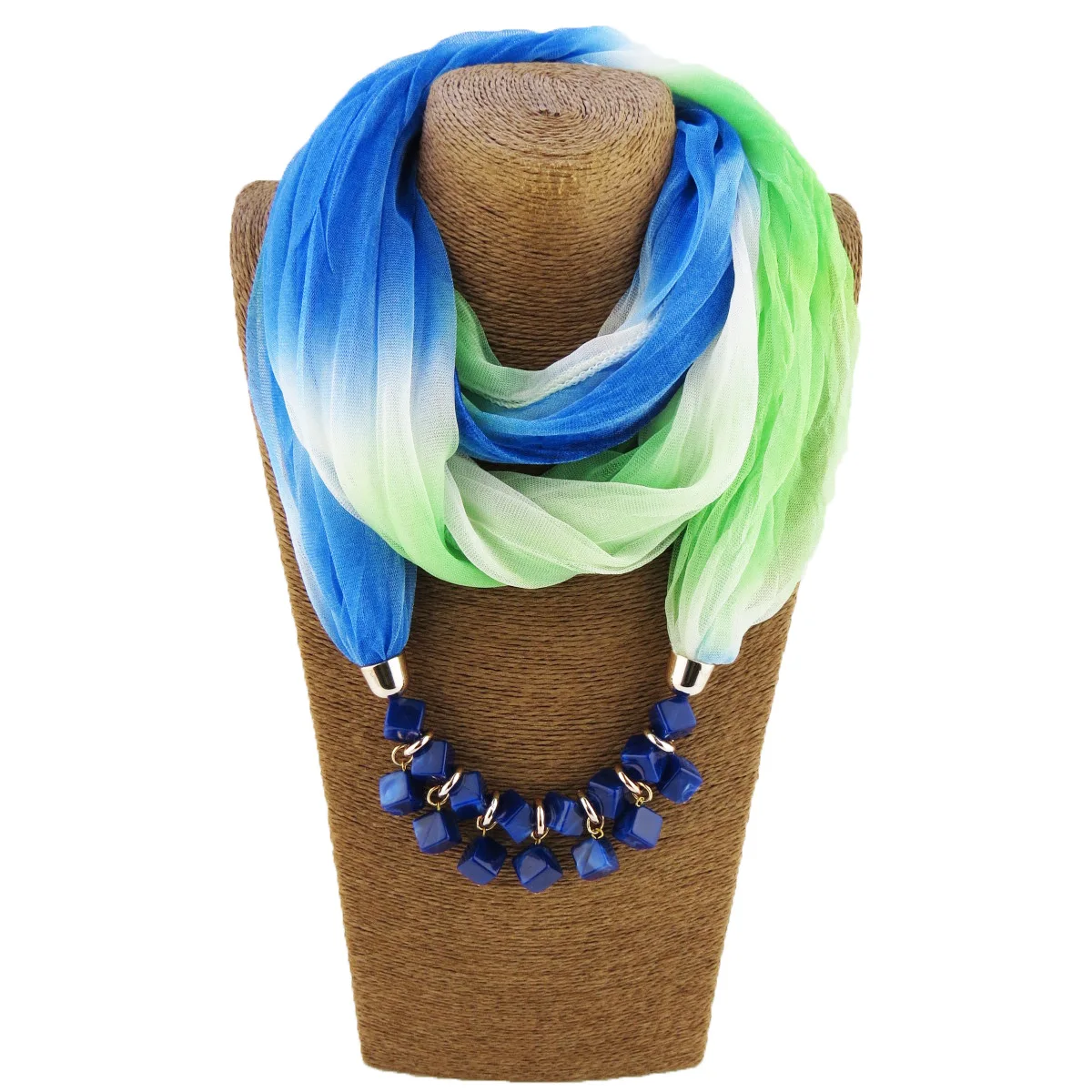 H523e9b5d05fa4455a78bab2930fb5cfeV Fashion Lady Gradient Color Silk Scarf Ring Simple Bead Pendant Necklace Ring Scarf Multi-style Lady Muslim Head Scarves Hijabs Mallzona