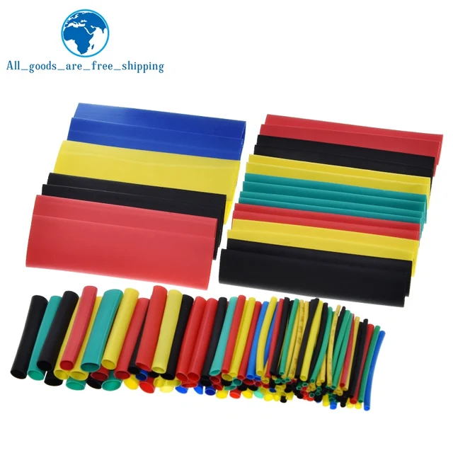 Kit Tubi Termorestringenti 164 Pezzi - 5 Colori, Poliolefina, Per Isolamento Elettrico