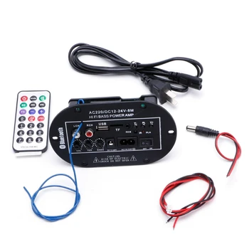 

2020 New 40W Car Bluetooth Subwoofer Hi-Fi Bass Amplifier Board Audio TF USB 220V/12V/24V