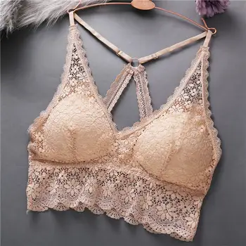 

S-XL Lace Bra Women Underwear Bralette Lingerie Female Brassiere Back Beauty Sexy Bras 4 Colors Floral Lace Woman Tank Crop Tops