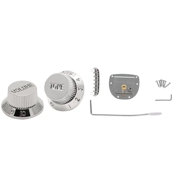 

2 Set Guitar Accessories:1 Set Guitar Bridge Pull Plate Tremolo & 2 Pcs Volume Knob Potentiometer Caps
