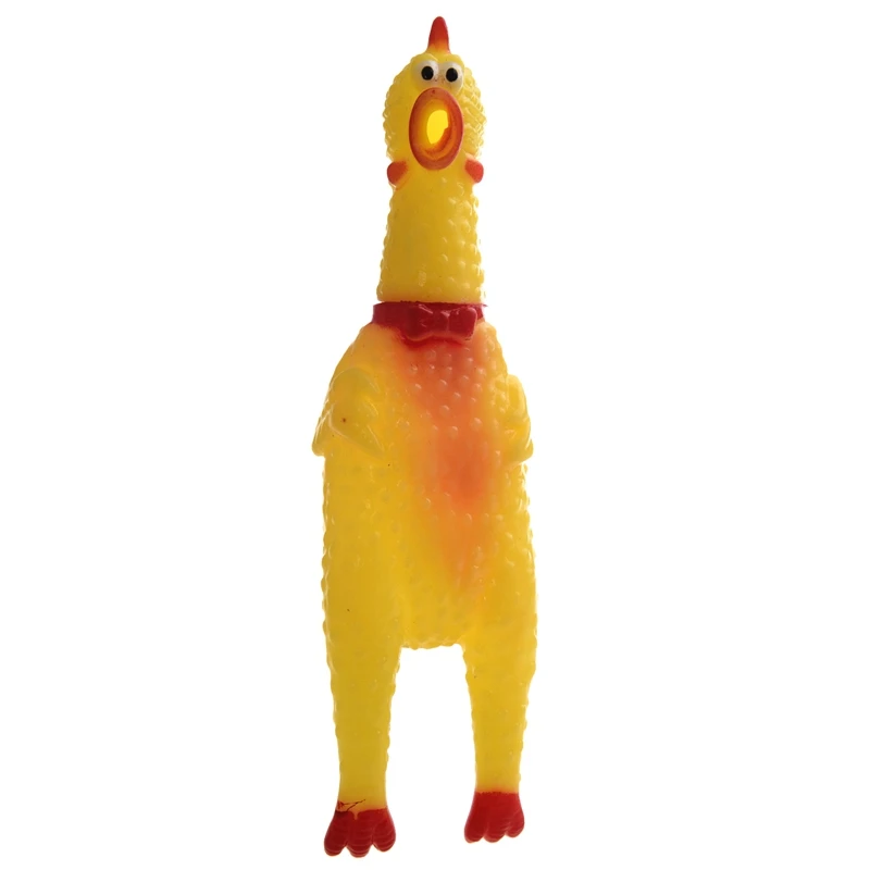 Желто-красный мягкий пластиковый сжимающий Пронзительный цыпленок игрушка