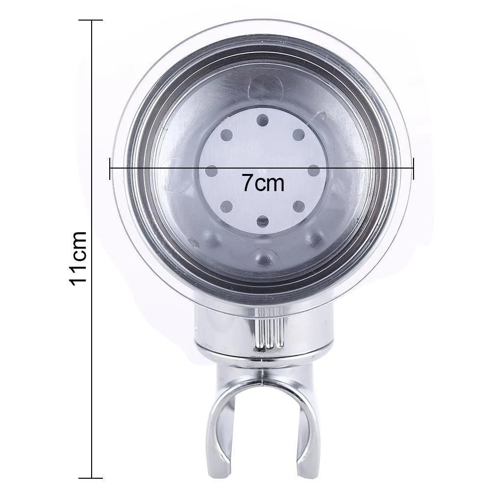 Punch-Free Shower Head Handset Holder, Chrome Bathroom Wall Mount, Adjustable Suction Bracket, Beautifully Polished Brand, New 6