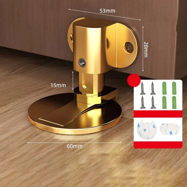 Punch-free Invisible Door Stop Strong Magnetic Household Bedroom Door Touch Door Door Stop Bathroom Floor Stop Anti-collision Bright gold
