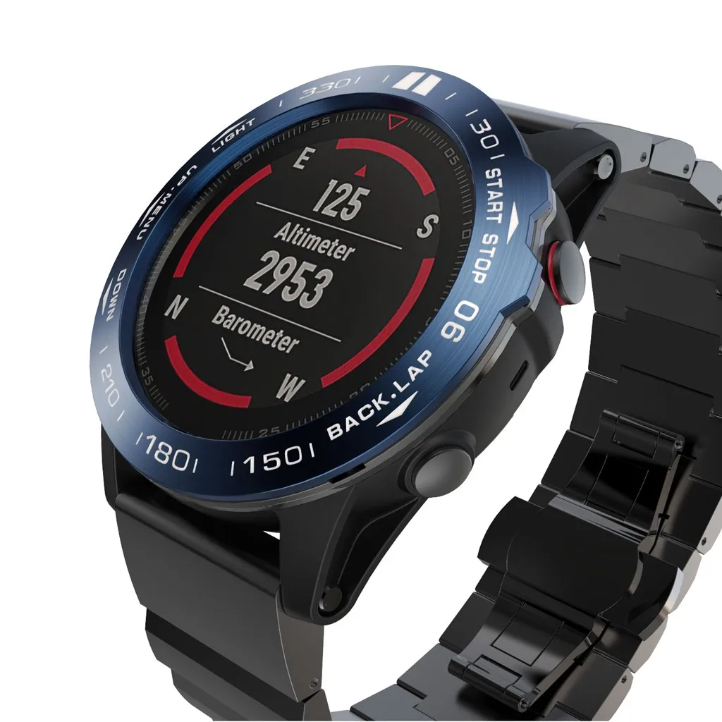 45# для Garmin Fenix 5X/Fenix5X Plus, ободок, кольцо, клейкая крышка, нержавеющая сталь, аксессуары для умных часов, защитный чехол