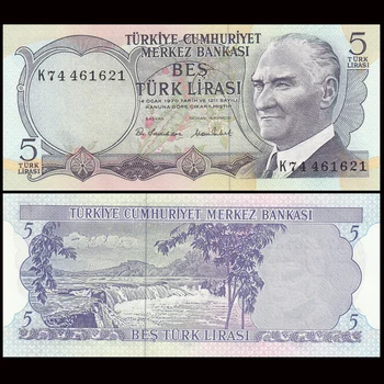

Turkey 5 Lira, 1976, P-185, UNC, Gift, Original