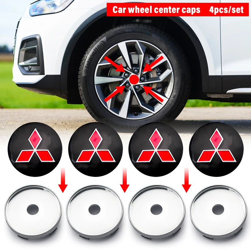 4pcs Car Badge Wheel Center Hubcap Waterproof Tire Rim Hub Cover
