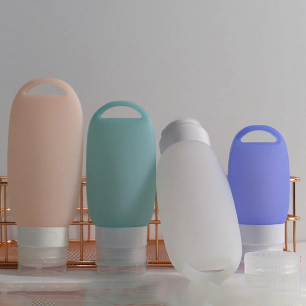 Refillable Hook Empty Silicone Squeeze Bottle Jars 38ml/60ml/90ml Shower Gel Cosmetic Travel Sub