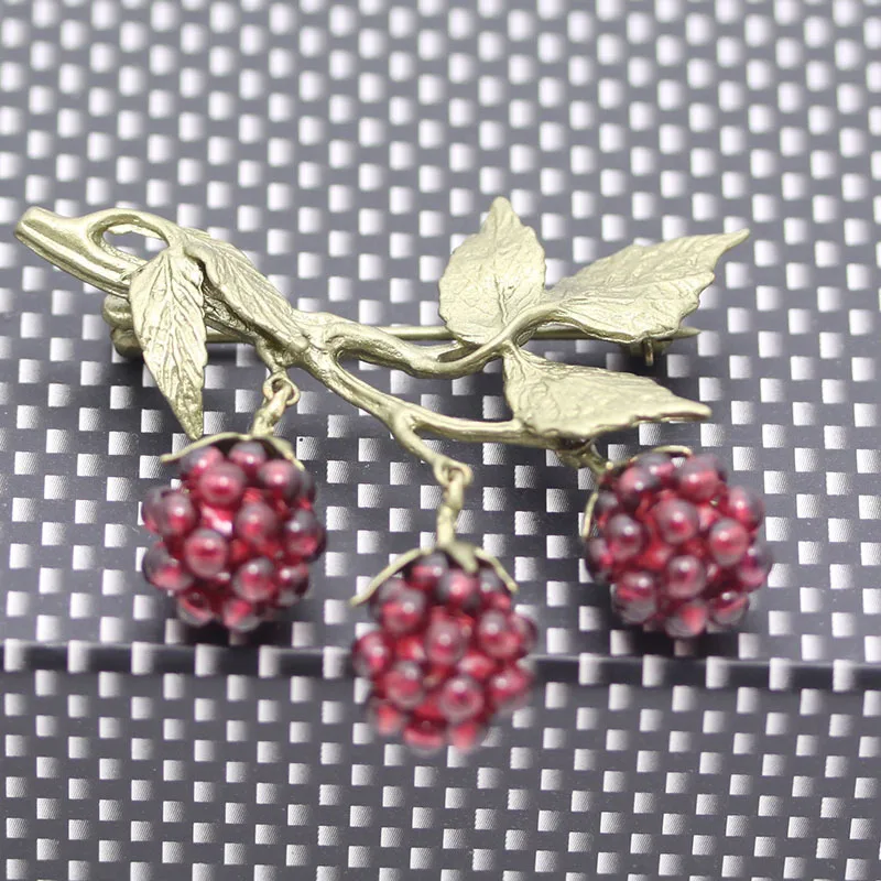 

Garnet Raspberry Brooch America Designer Works Top Grade Corsage Accessories-