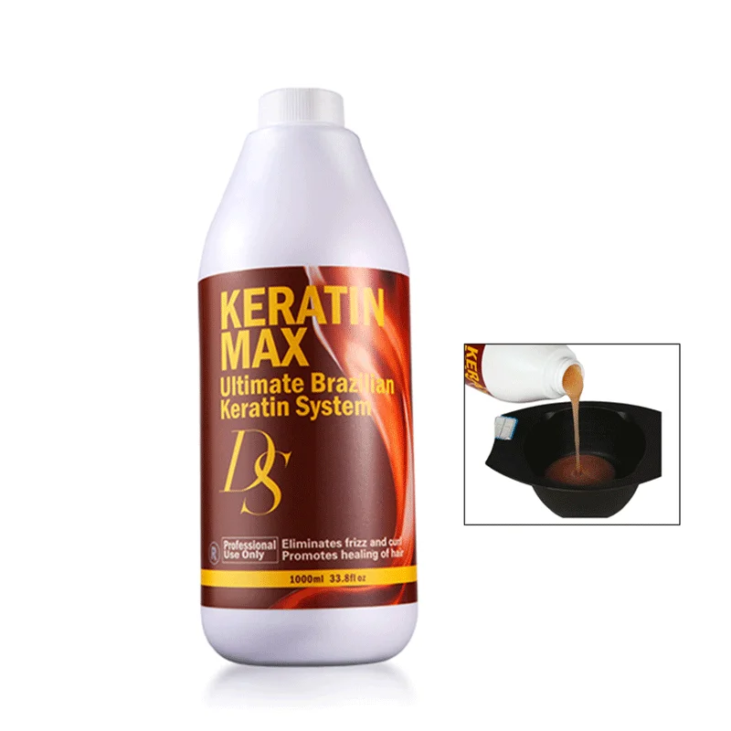 DS Max 12% Formalin Brazilian Keratin Treatment Set +500ml Purifying Shampoo+300ml Daily Shampoo And Conditioner For Hair Salon