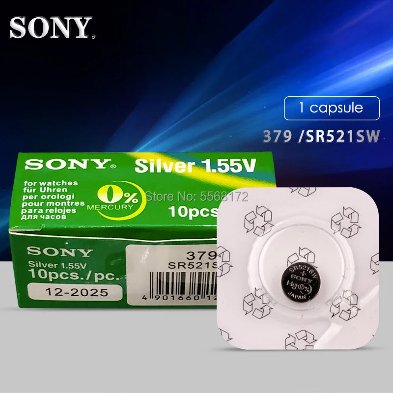 1 шт. батарея для часов SONY 55 в 379 SR521SW D379 SR63 V379 AG0 | Электроника