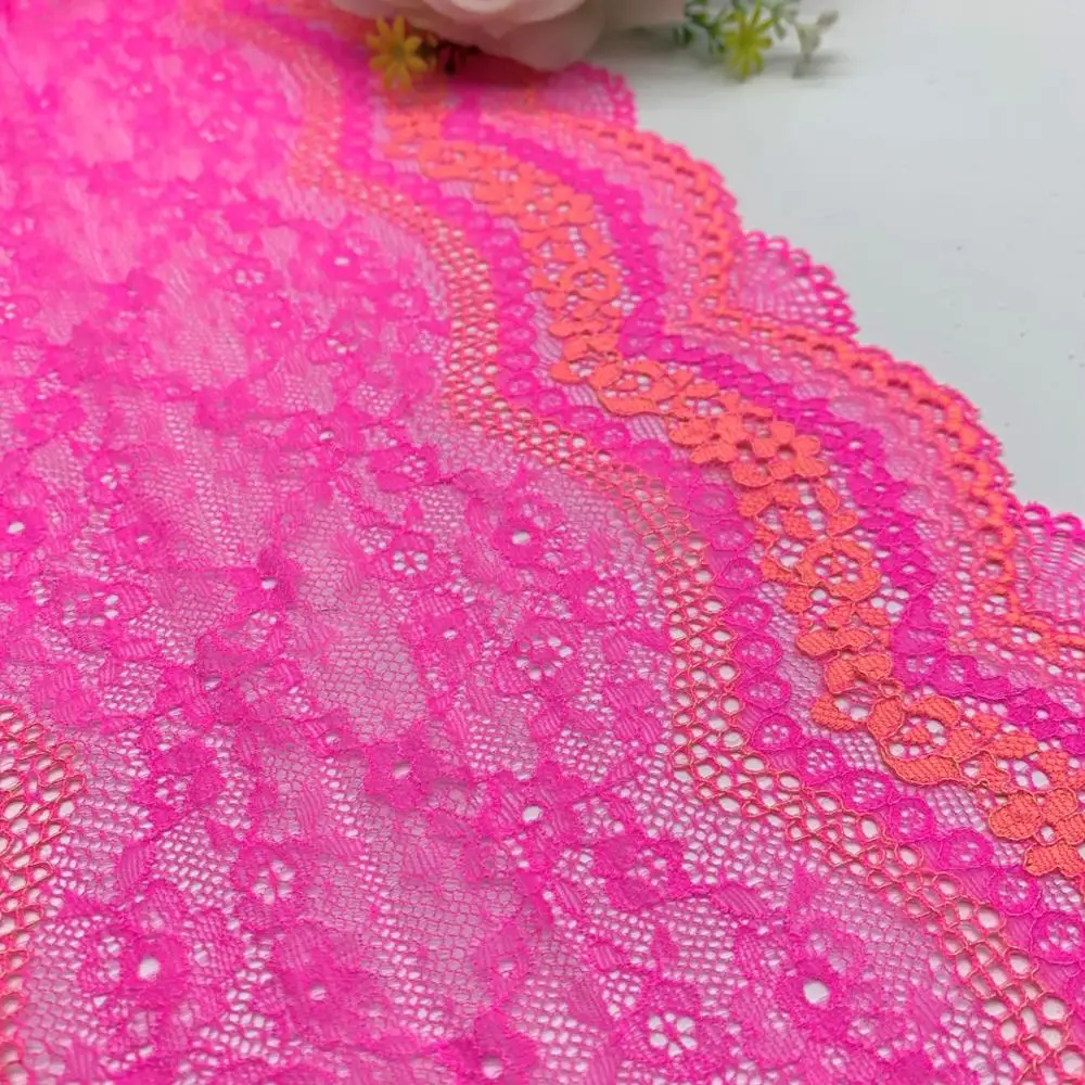 3y/lot 2 colors 24cm Stretch Lace Fabric Pink 2