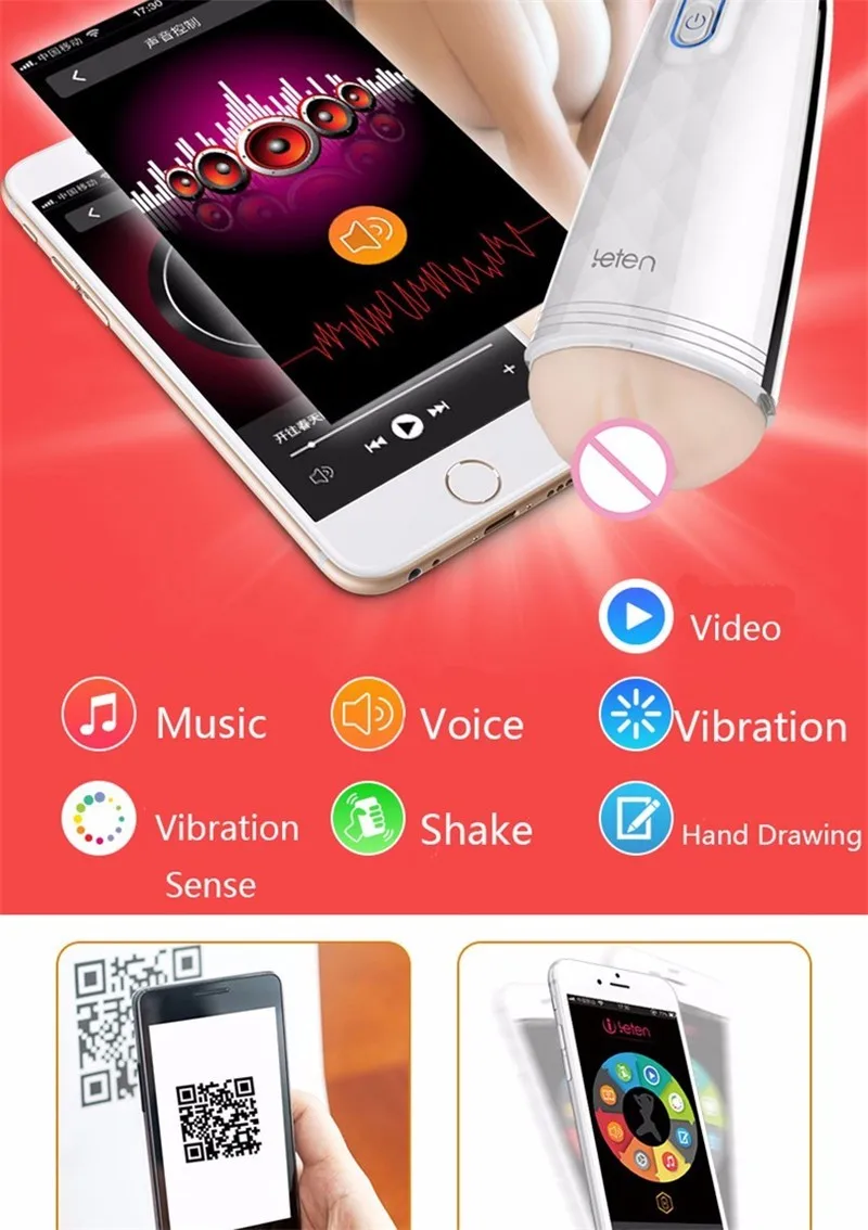 Leten Z9 VR Intelligent Video Interactive Sex Vagina Toy 10 Modes Male Masturbator for Man