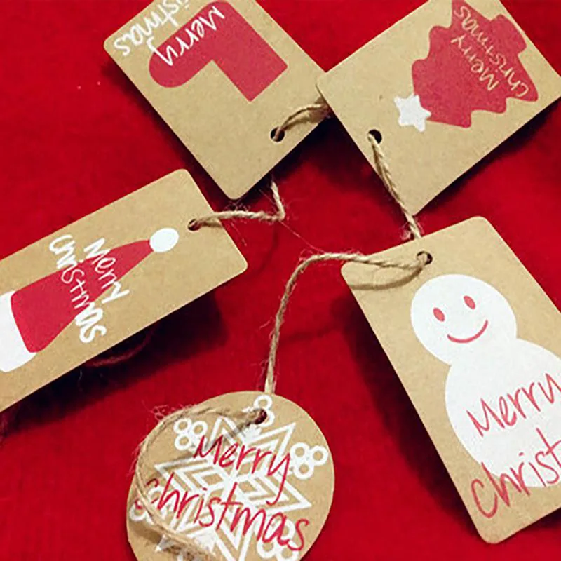 Рождественские елочные украшения 10 шт снежинки, носки, шляпы, деревья, снеговик украшения Рождественские украшения открытки