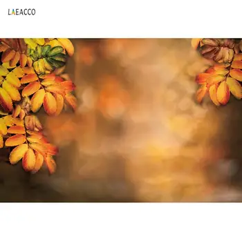 

Laeacco Autumn Scenic Photography Backdrop Yellow Leaves Baby Birthday Party Room Decor Light Bokeh Photocall Photo Background