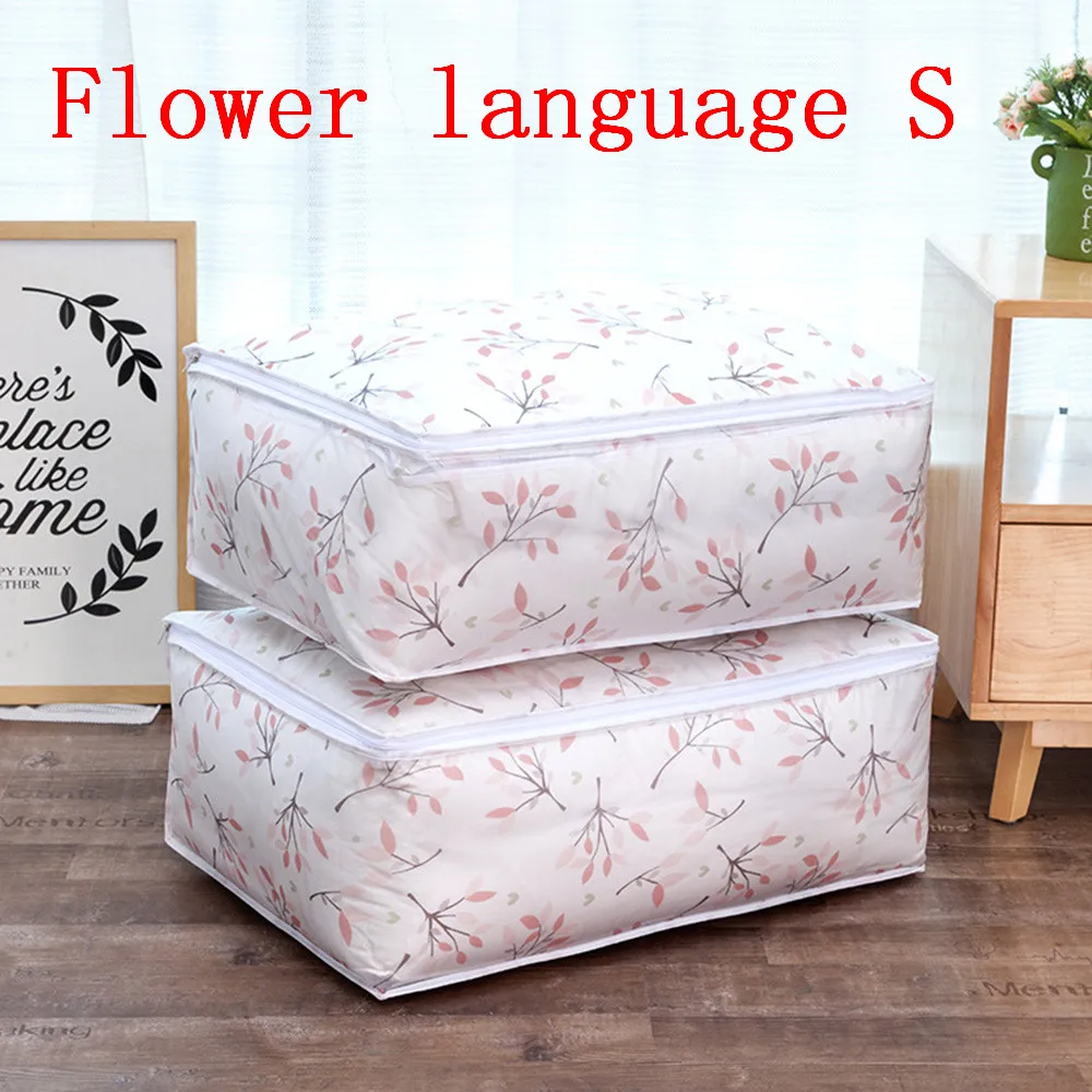 Сумка для хранения одежды под кровать, одеяло, подушка, одеяло, сумка для хранения, дорожная сумка для хранения пыли, органайзер для домашней одежды - Цвет: Flower language S