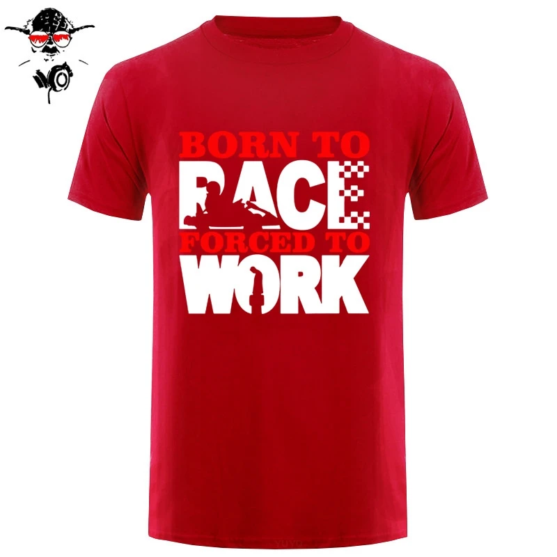 Мужская футболка Born To Racing с надписью forced work Забавные футболки из полиэстера для