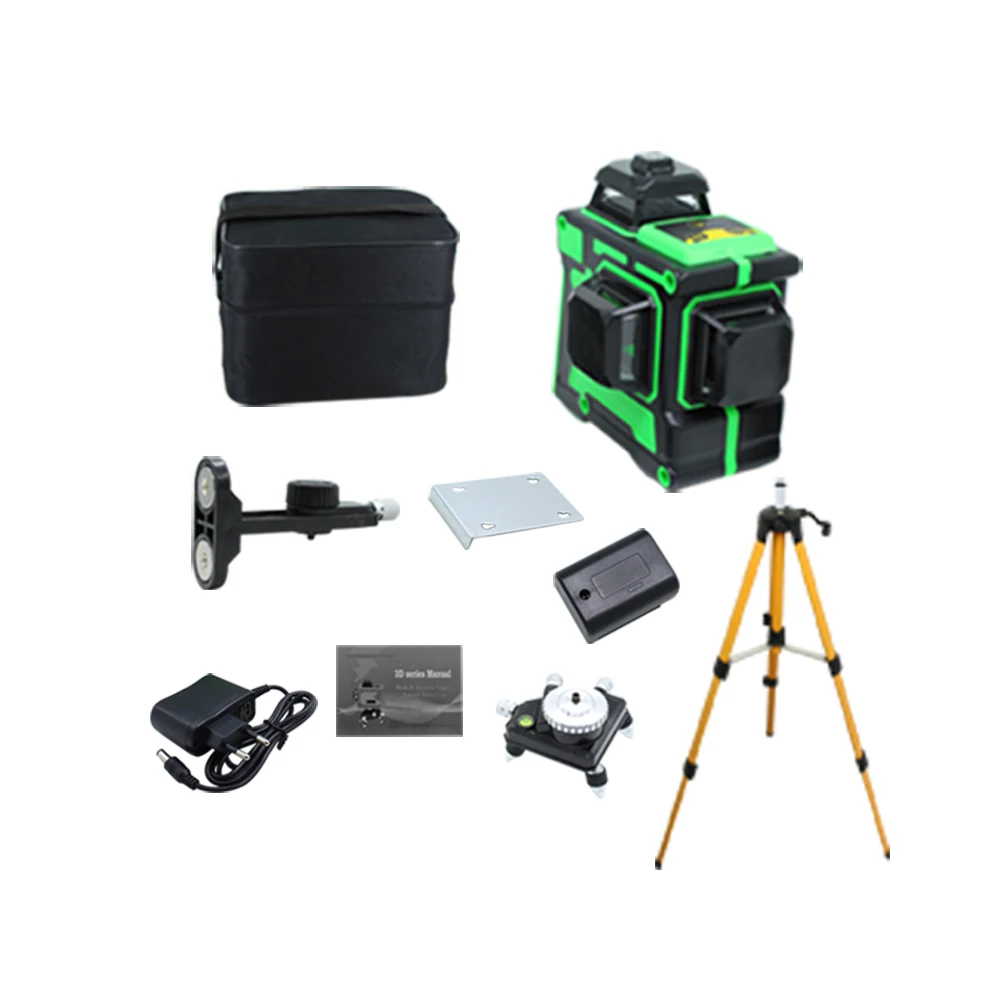 

BIGGRIT 3D 12 Green Lines Laser Level Thick Lines Self-Leveling 360 Horizontal And Vertical Cross Super Powerful Laser Beam