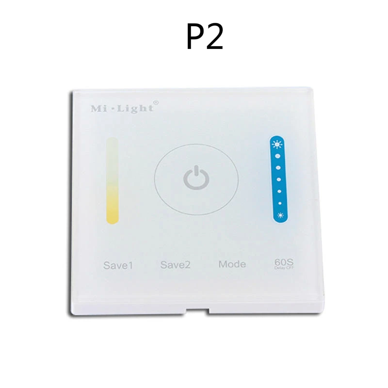 Черный Mi Light P1 P2 P3 LED Dimmer Controller Smart Touch Panel Controller for RGB RGBW RGBCCT Wall Light LED Strip Light DC12-24V - Цвет: Черный