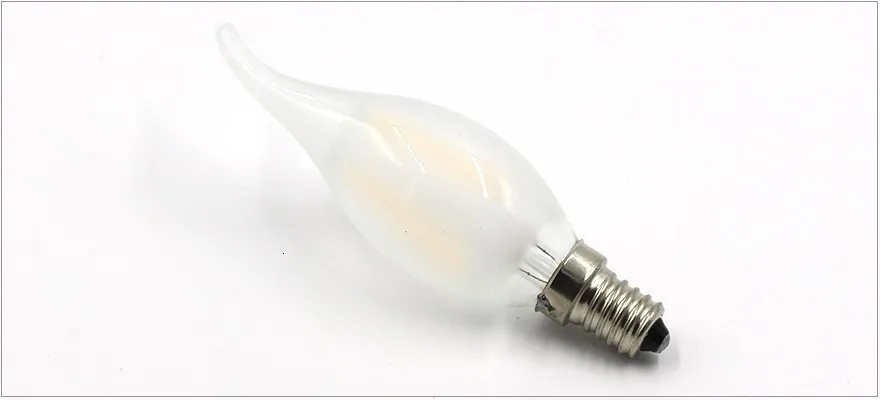 Светодиодный IARY без мерцания E14 матовый Стекло светодиодный ламп накаливания C35 E14 2 Вт/4 Вт Эдисон лампы в форме свечи 110V~ 240V теплый белый C37 лампы IC драйвер