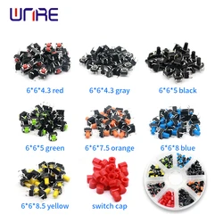 160pcs/lot 8 Types Switch Assorted Micro Push Button Tact Switch Reset Mini Leaf Switch 4Pin DIP 6*6mm For Toys/Home Use Button