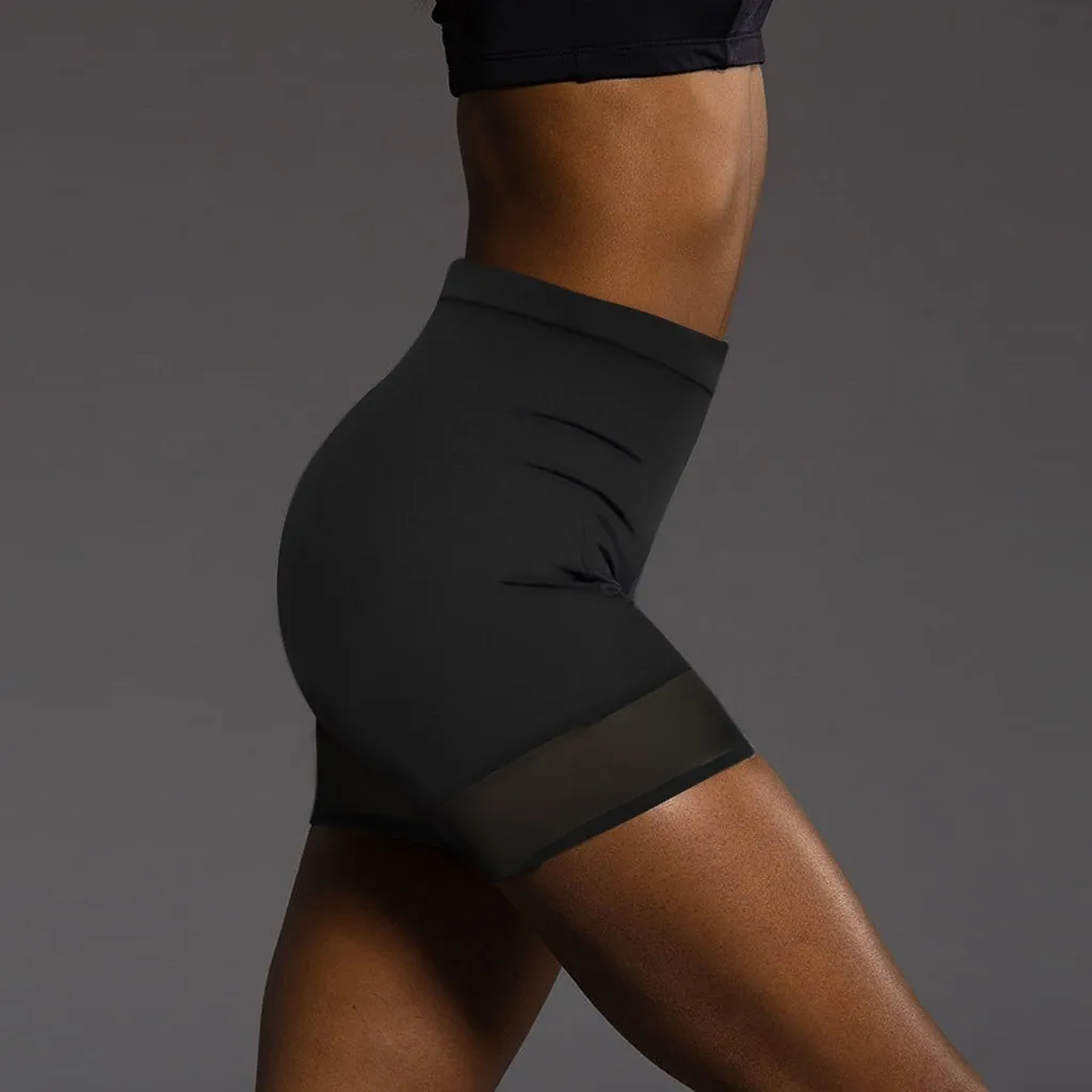 Женские спортивные шорты с высокой талией сексуальные Лоскутные для йоги