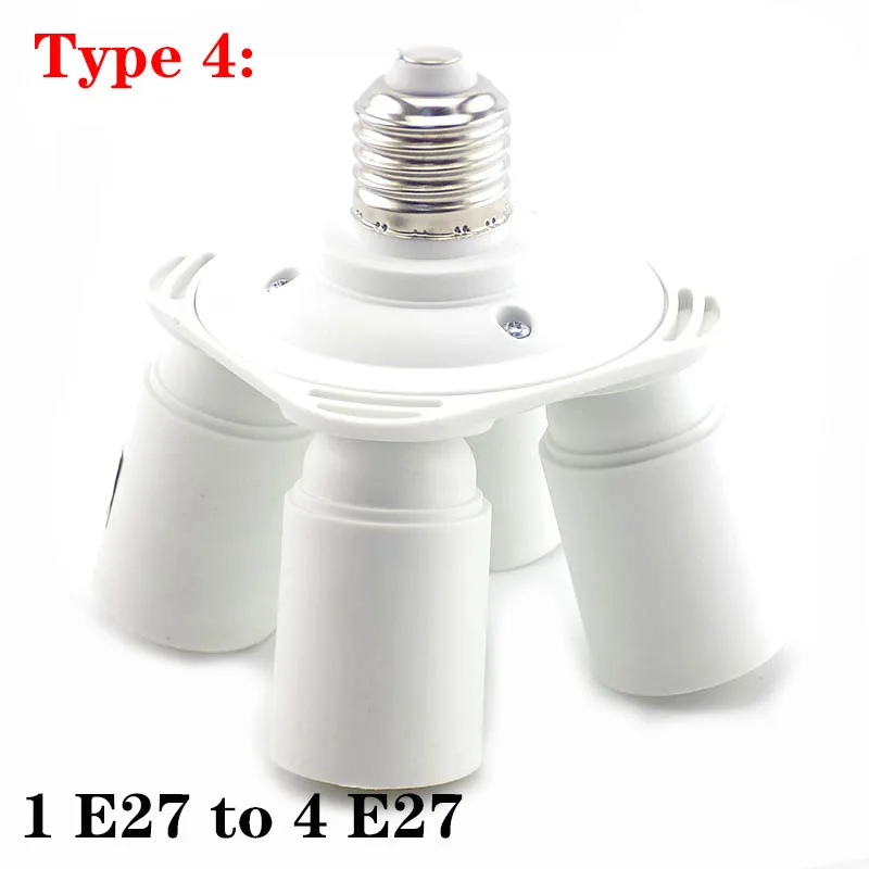 AC E27 bulb Socket 2 3 4 6 E27 Base plug lamp holder Socket Converters Splitter LED Light Adapter Lamp Lighting Accessories