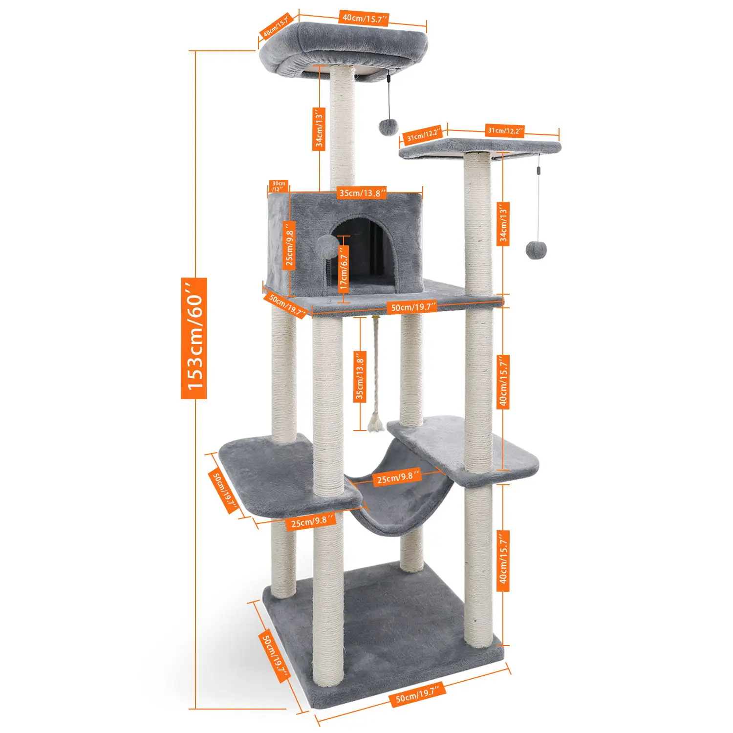 AMT0012Gray Домашняя Кошка альпинистская рама Кошка Когтеточка дерево скребок полюс мебель тренажерный зал дом игрушка для прыжков кошек платформа - Цвет: AMT0012Gray