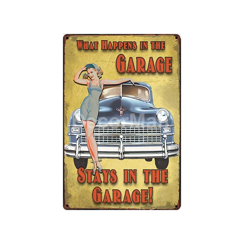 [DecorMan] PIN UP Автомобильный гаражный паркинг металлический Плакат на заказ торговля оловянные вывески Фреска картины Бар Декор LT-1805 - Цвет: SA-6503