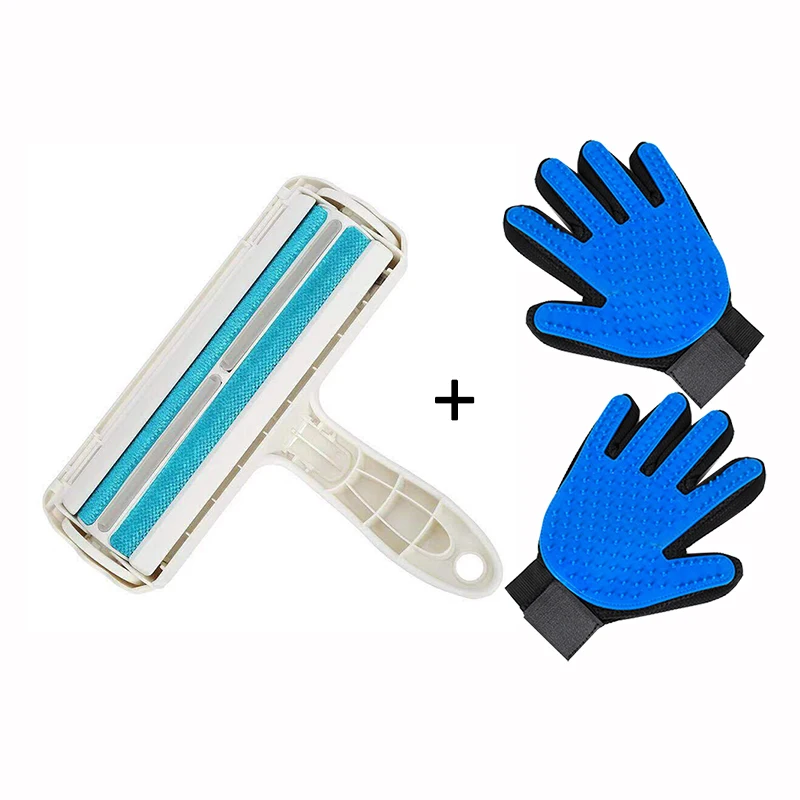 Brush Glove Set Набор для чистки домашних животных Tyteps 2-Way средство для удаления шерсти домашних животных ролик для удаления шерсти собак и кошек с мебели самоочищающийся средство для удаления шерсти домашних животных - Цвет: Brush Glove Set