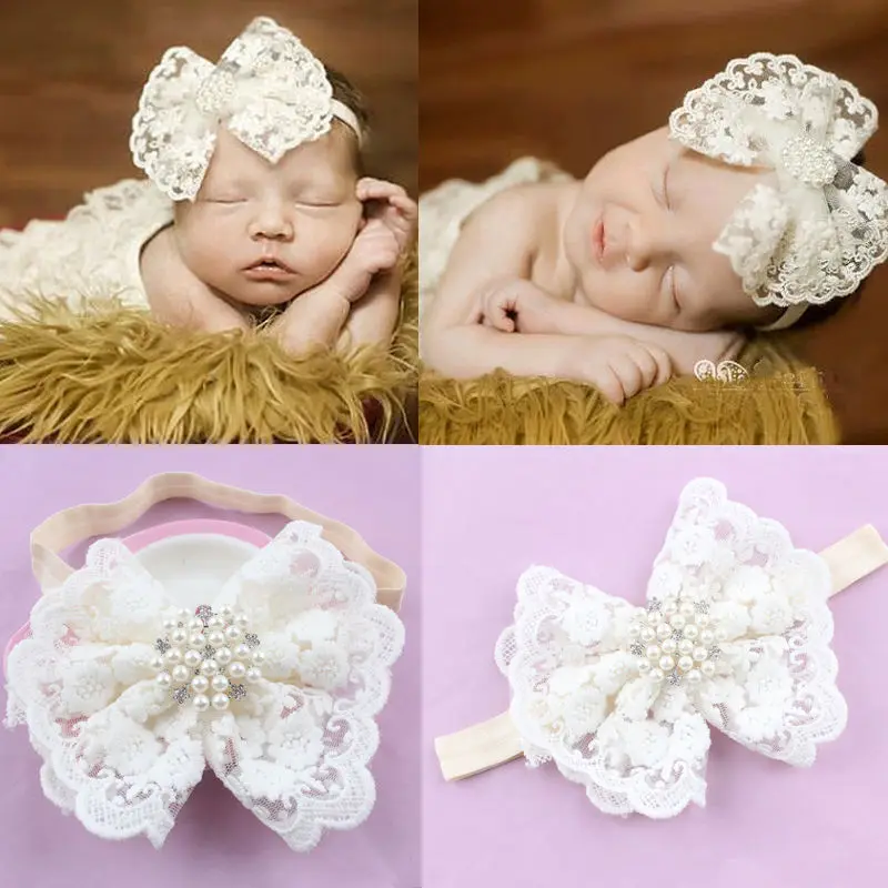 

Newborn Infant Kids Girl Baby Headband Toddler Lace Bow Flower Infant Floral Popular Baby Girls Hair Band Accessories
